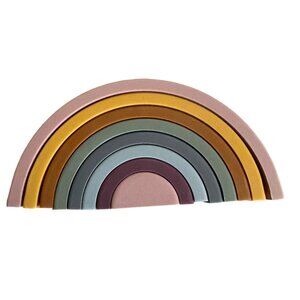 Silicone Rainbow Stacker 8-Layer Nesting Puzzle Blocks Montessori Educational To
